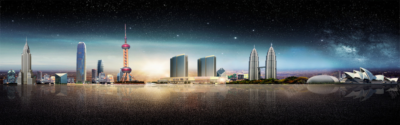 城市建筑海报背景背景