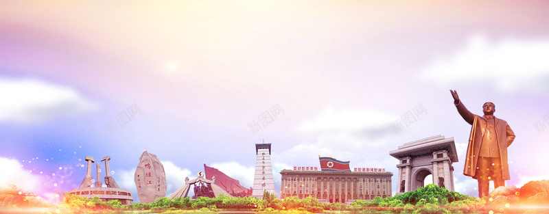 朝鲜风情旅游文化banner背景