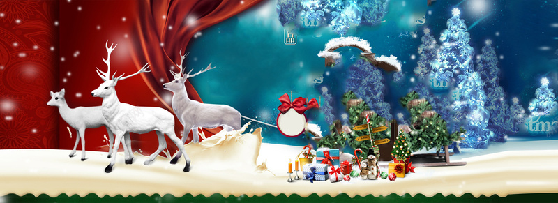 旋转的丝带淘宝圣诞节背景图摄影图片
