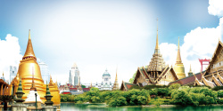 泰式建筑泰国旅游海报背景高清图片