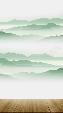 中国风观景台H5分层背景背景
