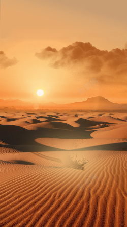 乌云遮住太阳大气沙漠风景H5背景高清图片