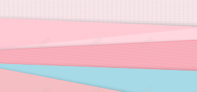 粉色和蓝色立体几何图层banner背景背景