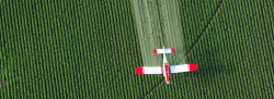 喷务的飞机规模化喷洒农药的农场摄影高清图片