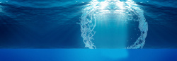 中央净水产品蓝色深海阳光背景图高清图片