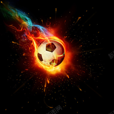 火焰足球运动类产品主图背景