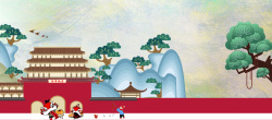 儿童联欢晚会春节中国风红色淘宝海报背景高清图片