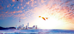东方明珠海报大气城市拍摄高清图片