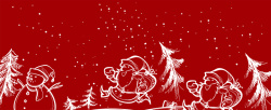 蛋圣手绘圣诞节简约红色banner高清图片