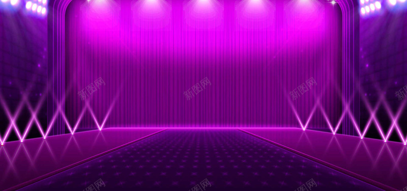 舞台激情狂欢紫色服装海报背景背景