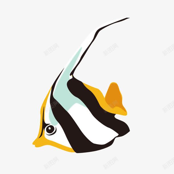 黑白条纹热带鱼png免抠素材_新图网 https://ixintu.com 条纹 热带鱼 黑白 黑白条纹
