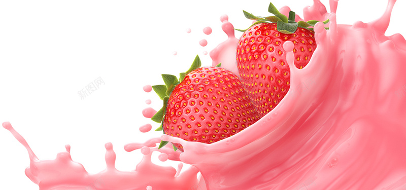 草莓背景图jpg_新图网 https://ixintu.com 摄影 海报banner 甜品 草莓 风景 飞溅