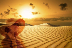 沙漠美女图片阳光沙漠高清图片