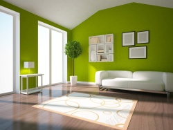 室内装修图片绿色清新客厅沙发背景高清图片