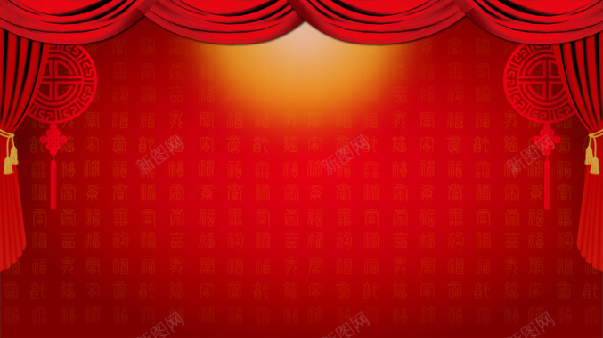 红帘喜庆红色新年节日背景背景