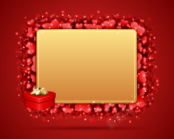 情人节pop海报红色浪漫爱心情人节礼物海报背景矢量图高清图片