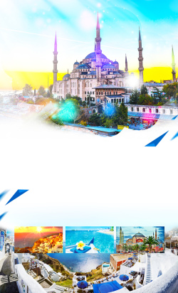卫城雅典希腊土耳其旅游广告海报背景高清图片