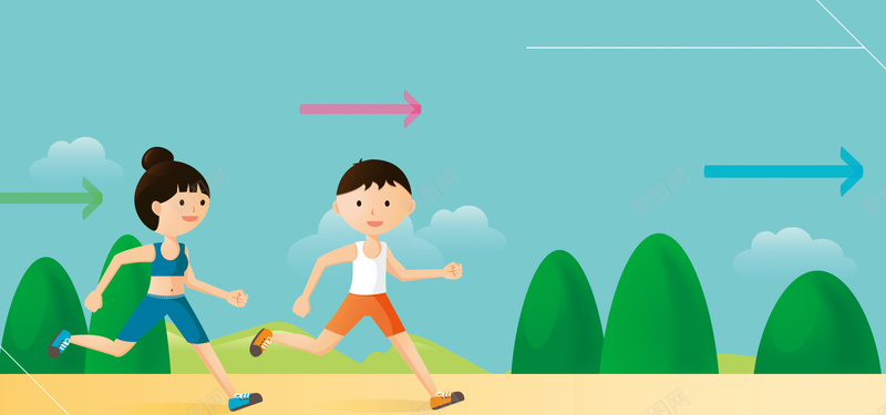 儿童健身跑步运动海报背景背景