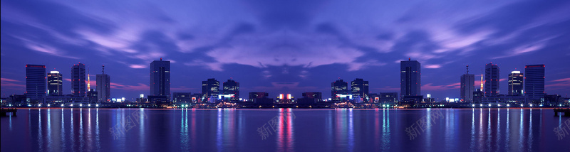 大气现代城市夜景炫酷背景banner背景