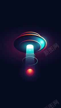 炫彩飞船背景背景