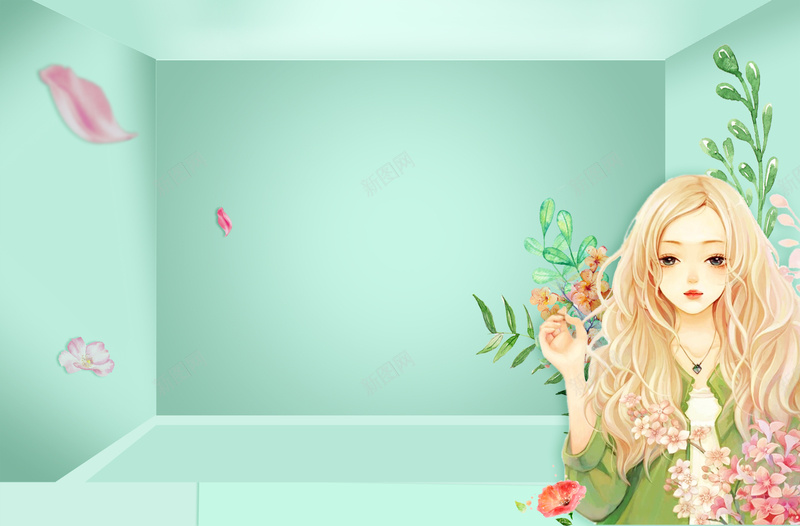 青色简约插画38女神节促销海报背景psd设计背景_新图网 https://ixintu.com 38 38女神节 38女神节首页 三八 女人节 女王节 女神节 妇女节 插画 简约 青色