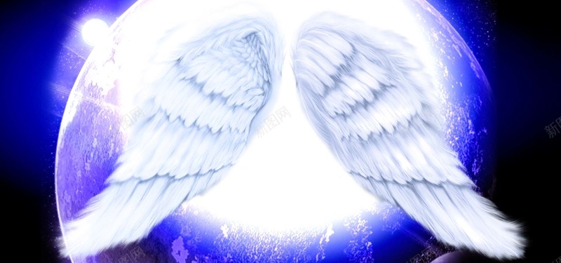 天使的翅膀蓝色地球背景背景