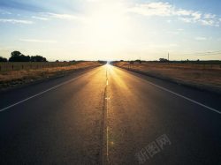 夕阳公路蓝天夕阳公路风景高清图片