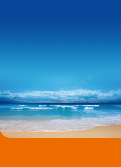 风景秀丽壮丽沙滩海洋蓝色背景高清图片