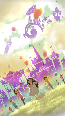 六一儿童节卡通儿童游乐场海报背景背景