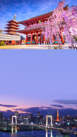 京都日本天际线日本六日游海报背景高清图片