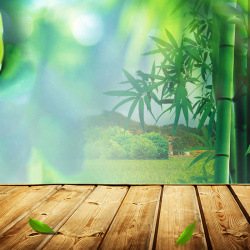 装潢材料绿色竹林木板PSD分层主图背景高清图片