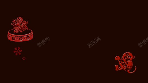 中国风红色小猴子jpg设计背景_新图网 https://ixintu.com 国风 猴子 红色
