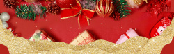 元旦圣诞全场零利圣诞节红色文艺电商礼物banner高清图片