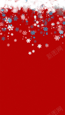 红色浪漫雪花圣诞h5背景背景