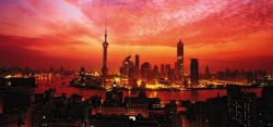 月色美景上海夜景背景高清图片