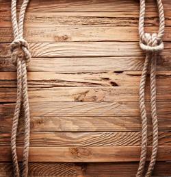 复古麻绳麻绳与木板高清图片