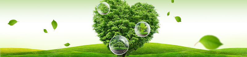 环保绿色叶子泡泡背景摄影图片