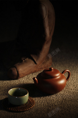 暗光茶艺生活背景高清图片