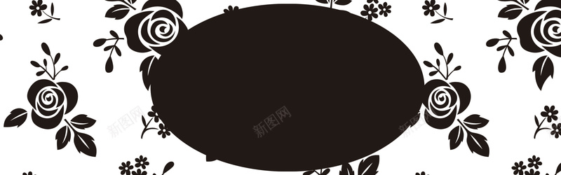 黑白花朵背景psd设计背景_新图网 https://ixintu.com banner 海报banner 纹理 花朵 质感 黑白