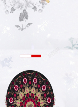半圆花纹母亲节中国风海报背景高清图片