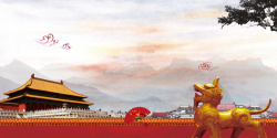 午门大气北京故宫建筑旅游宣传海报背景高清图片