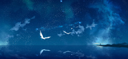 夜空下的摩天楼夜空下飞翔的鸟高清图片