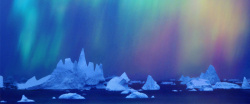 美丽极光图片蓝色冰川极光背景图高清图片