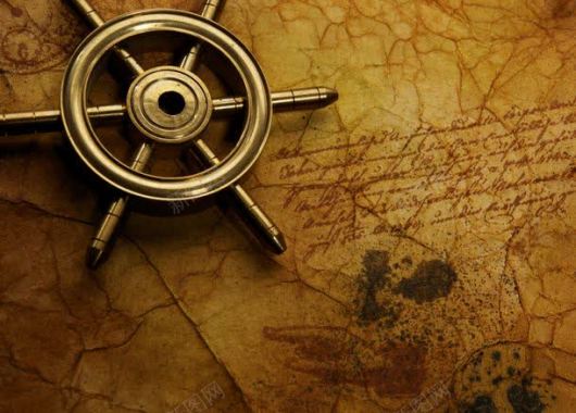 船舵与复古地图背景