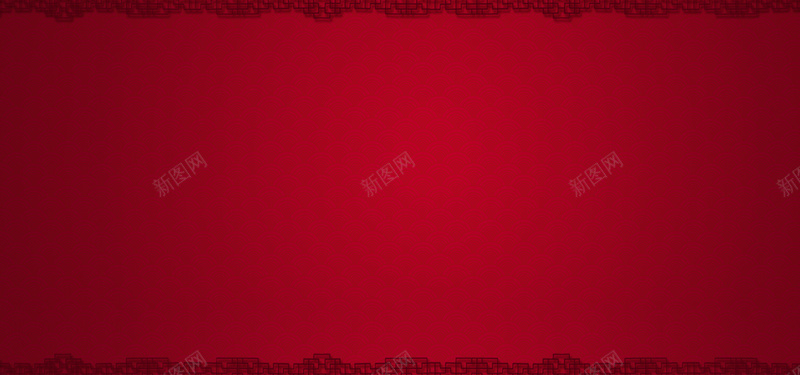 中国风红色祥云窗框背景背景