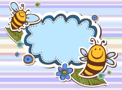 立体蜜蜂矢量幼儿卡通小蜜蜂展板背景高清图片