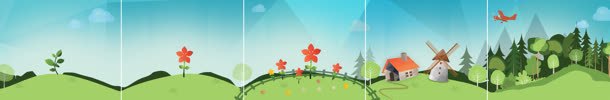 清新手绘房屋花朵植物jpg设计背景_新图网 https://ixintu.com 房屋 植物 清新 花朵