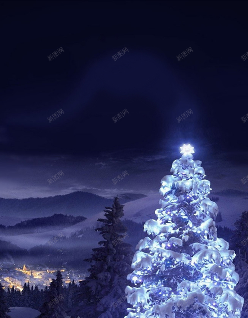 蓝色夜晚天空圣诞节主题背景背景图片免费下载 素材0yvjeuvup 新图网