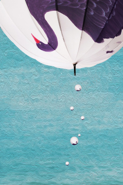 鹤与伞海报背景背景
