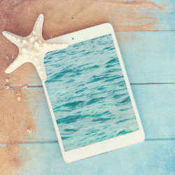 海沙浪漫海星平板背景高清图片